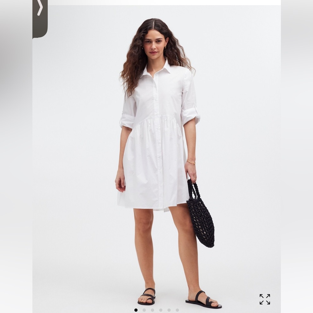 Madewell Button-Front Mini Shirtdress in Poplin